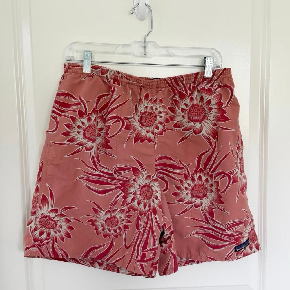 Patagonia Baggies Cereus Flower Peak Pink Hawaiian Print Shorts Large